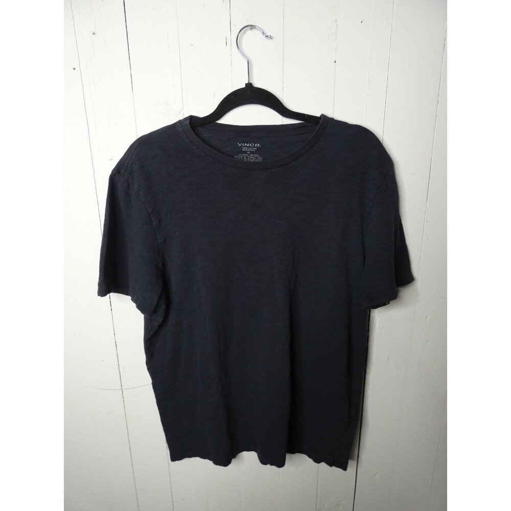 Vince Men's M Black 100% Cotton Burnout Tee Short Sleeve T-Shirt Crew Neck